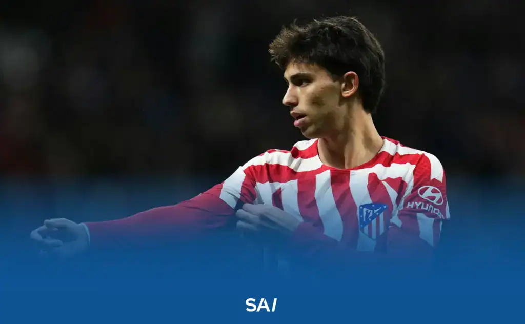 João Félix con la camiseta del Atlético de Madrid, actualmente representado por Gestifute.