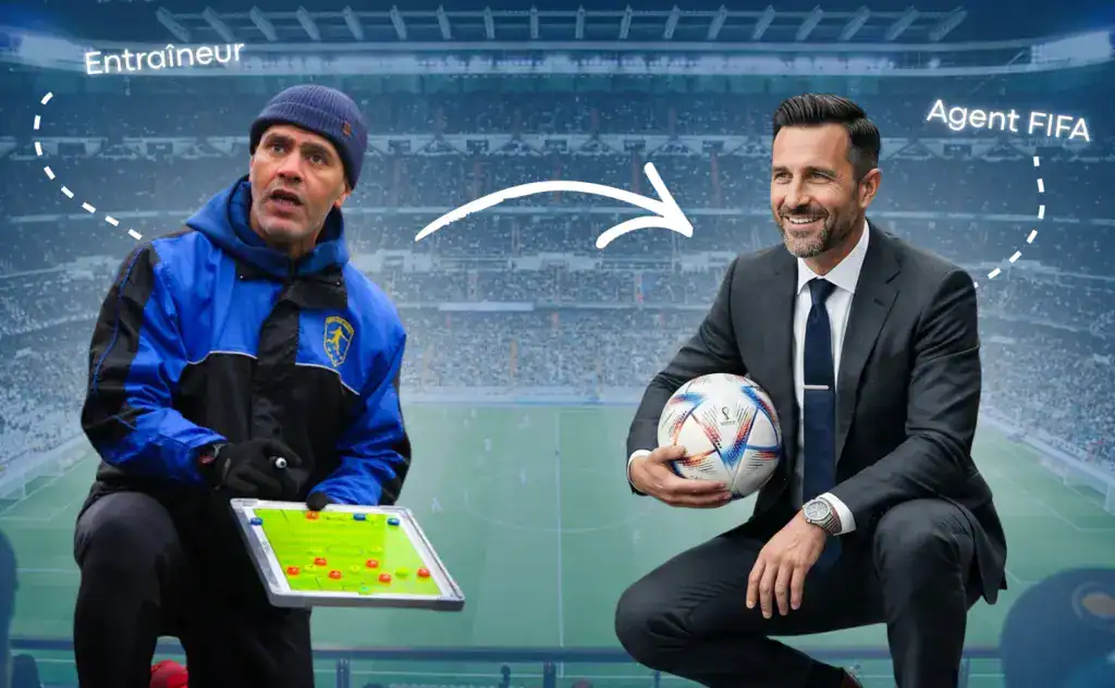 De gauche à droite : entraîneur, agent FIFA. Profil en reconversion d'entraîneur à agent FIFA.